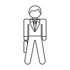 businessman avatar line icon vector illustration design