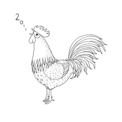Rooster. Cartoon cock.