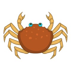 Brown crab icon. Cartoon illustration of crab vector icon for web design