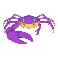Crab with big claw icon. Cartoon illustration of crab vector icon for web design