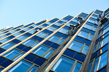 multi-storey office building glass skyscraper on the skyline