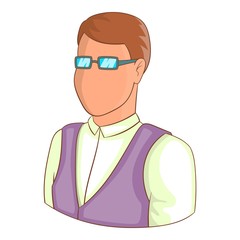 Man in glasses avatar icon. Cartoon illustration of avatar vector icon for web design