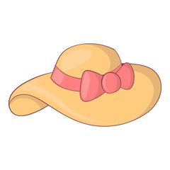 Women beach hat icon. Cartoon illustration of women beach hat vector icon for web design