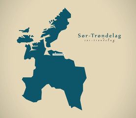 Modern Map - Sor Trondelag Norway NO illustration