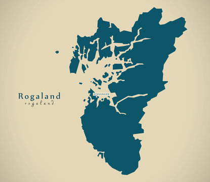 Modern Map - Rogaland Norway NO illustration