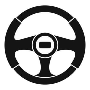 Car steering wheel icon. Simple illustration of steering wheel vector icon for web
