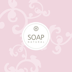 Vector background for natural handmade soap, decorative paper