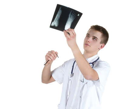 Doctor analyzing x-ray
