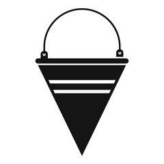 Metal fire bucket icon. Simple illustration of metal fire bucket bread vector icon for web