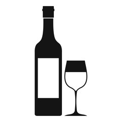 Bottle of wine icon. Simple illustration of bottle of wine vector icon for web