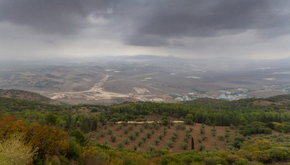Fototapeta premium View of the Jezreel Valley from Mount Carmel, Israel