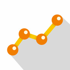 Chart statistics line icon. Flat illustration of chart statistics line vector icon for web