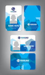 Vertical and Horizontal Identification id cards set Vector illustration
