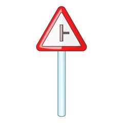 Junction secondary road icon. Cartoon illustration of junction secondary road vector icon for web