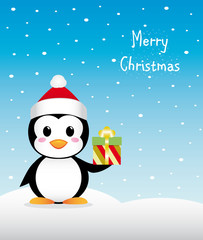 Nice Christmas penguin with gifT