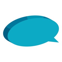 Blue speech bubble icon. Cartoon illustration of blue speech bubble vector icon for web