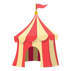 Circus tent icon. Cartoon illustration of circus tent vector icon for web design