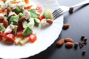 Fresh avocado delicious Mediterranean salad
