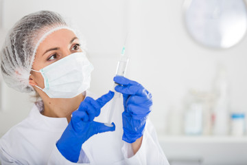 Naklejka premium Nurse making injection