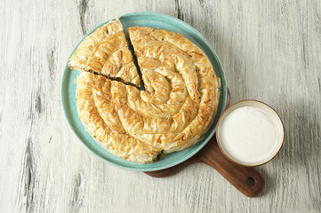 Meat pie Burek, Turkish, Greek and Balkan cuisine