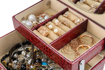 Casket with jewelry