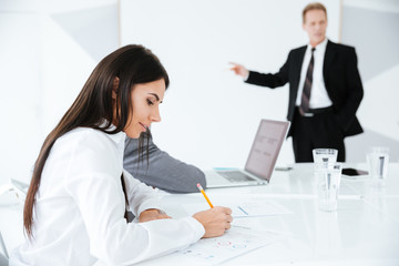 Obraz premium Woman on conference