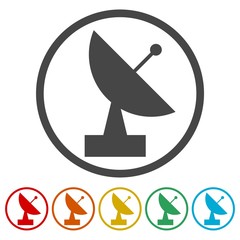 Satellite dish icons set 