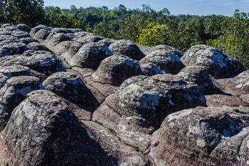 Rock and stone yard  in strange shape at Phuhinrongkla National