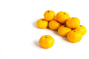 Group of mandarin orange (Citrus reticulata) on white background