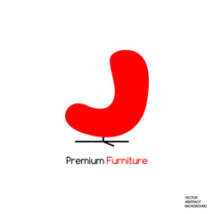 Best furniture. Red chair vector. Armchair silhouette. logo shop furniture. Armchair Art. Designer furniture vector