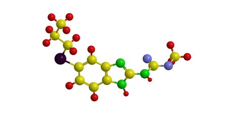 Molecular structure of Albendazole, 3D rendering