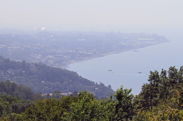 view of Adler district in the greater sochi from mountain