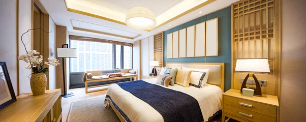 Foto op Plexiglas interior of modern bedroom © zhu difeng