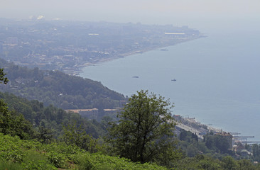 view of Adler district in the greater sochi from mountain
