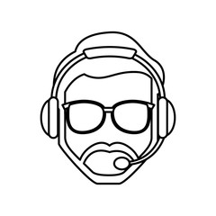 customer service agent avatar vector illustration design