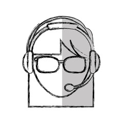 customer service agent avatar vector illustration design