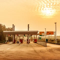 Fototapeten Toll stations and vehicles © gui yong nian