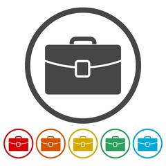 Briefcase icons set 