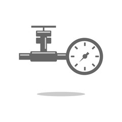 Water pipe with valve icon vector