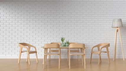 Dining room or office,3D rendering