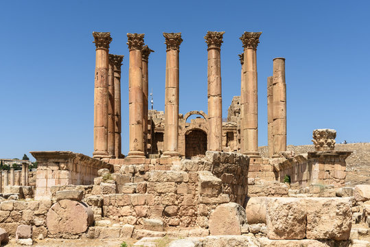 The ancient temple of Artemis in Jerash