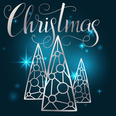Christmas lettering. Hand written Christmas poster. Modern hand