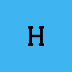 h icon. flat design