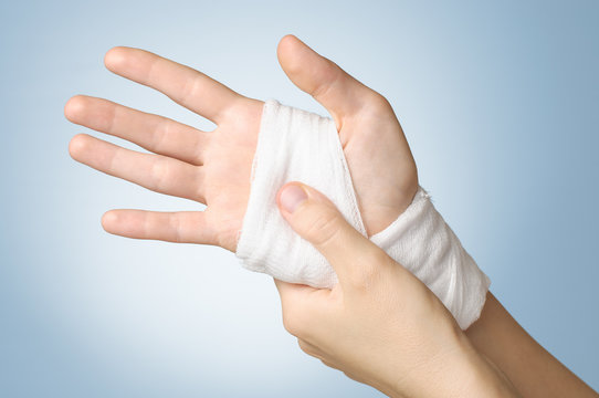 Injured Hand With Bandage