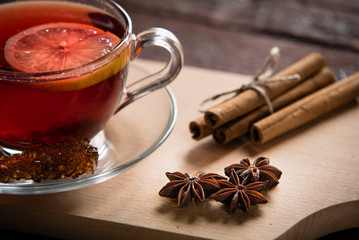 Tea, anise and cinnamon