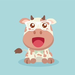 Cute cow cartoon.