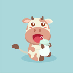 Obraz na płótnie Canvas Cute cow cartoon.