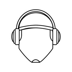 young man with headset character vector illustration design