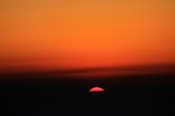 Sunrise over mountains at Tigerhill in Darjeeling mountains.