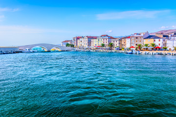 Pag town waterfront view. / Pag is famous touristic place on Adriatic coast and popular croatian...